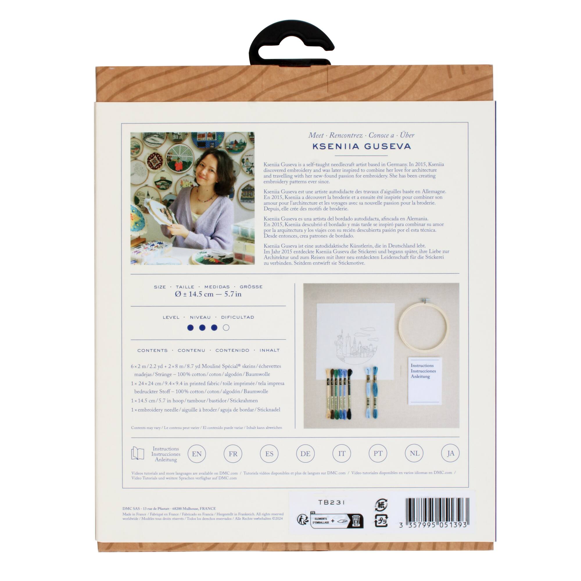 DMC® NYC Intermediate Embroidery Kit with Hoop